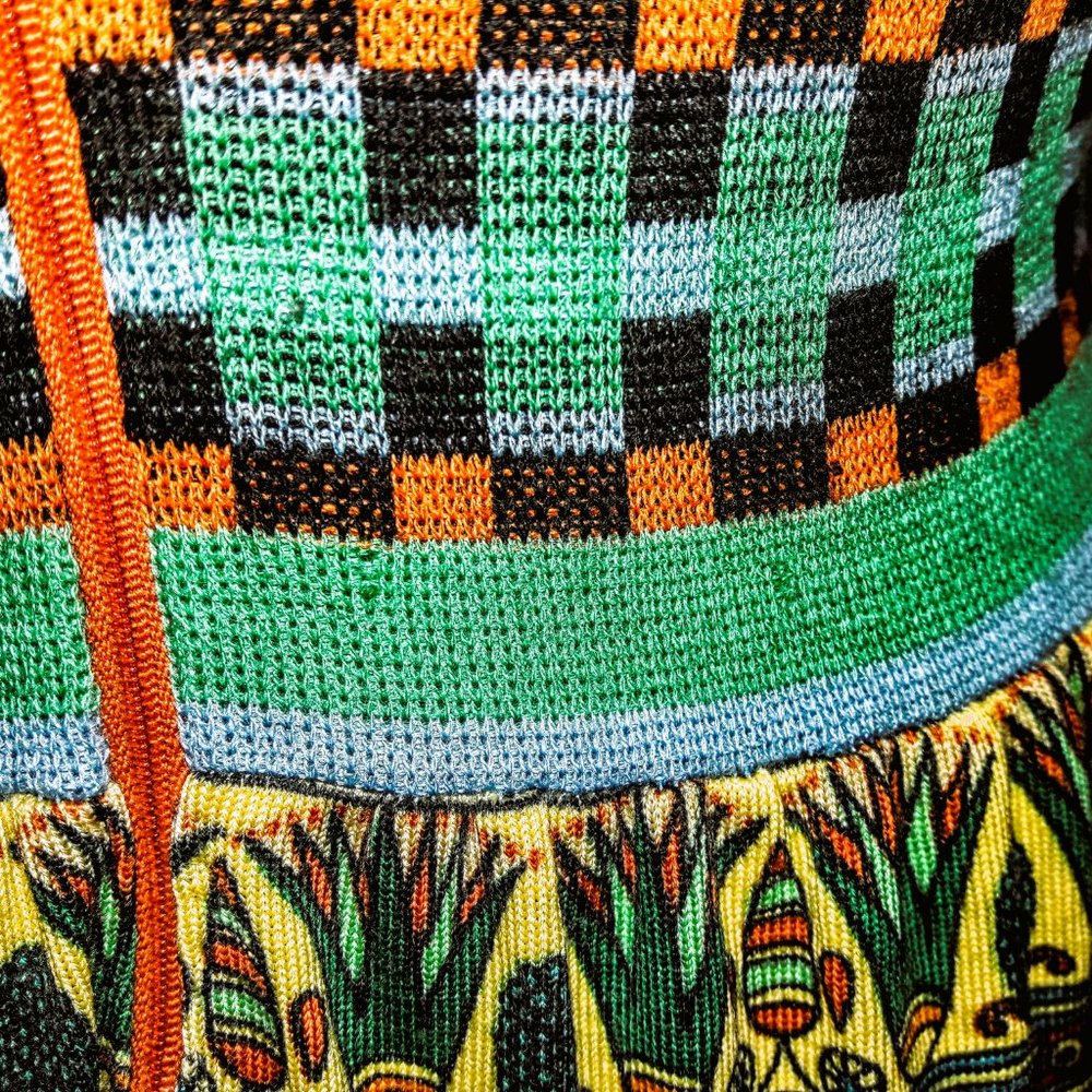 RARE Vintage 1960s-1970s Women's Egyptian Revival Merino Wool Dress by Goldworm - Picture 7 of 9